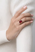 Zircon Ring Maroon Stone
