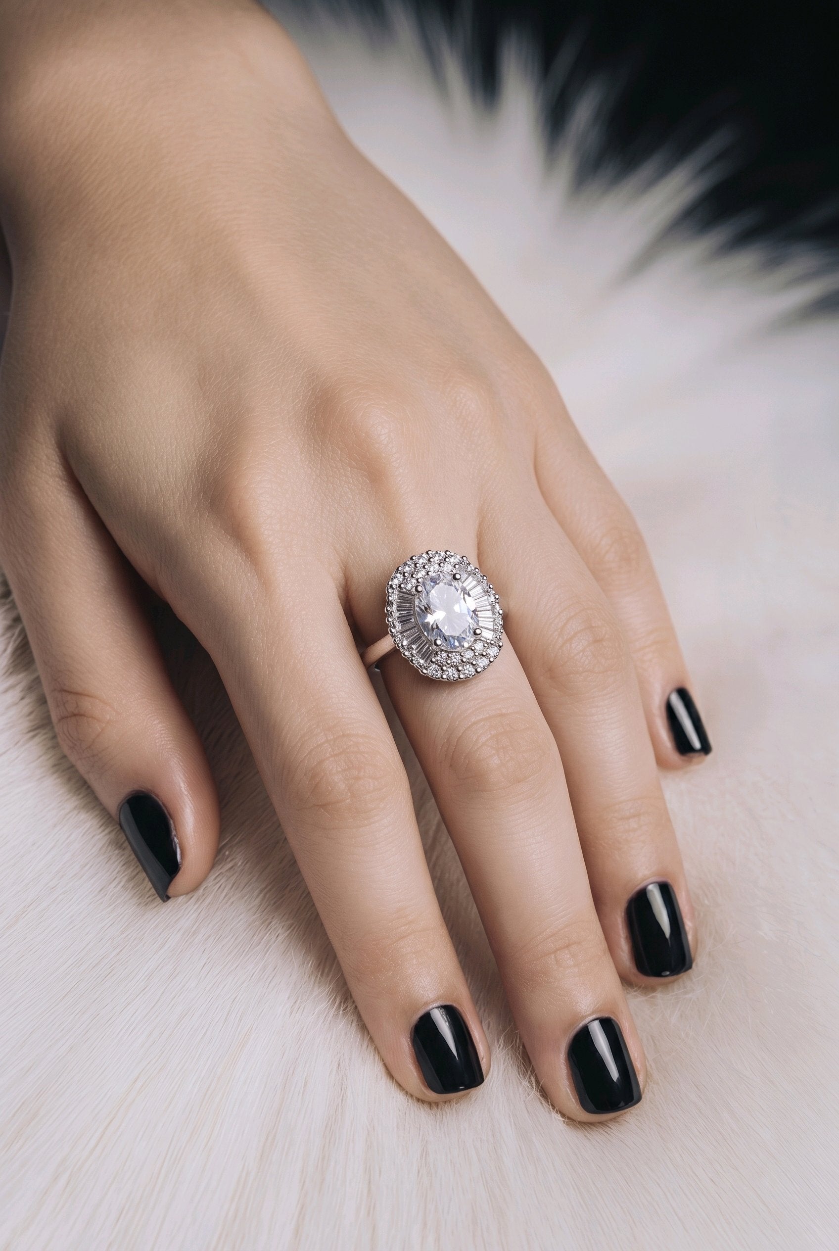 Zircon Ring White Stone