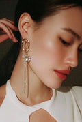 Fancy Earring with Zircon Chain