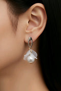 White Flower Pearl Earring