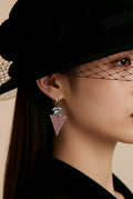 Pink Triangle Earring