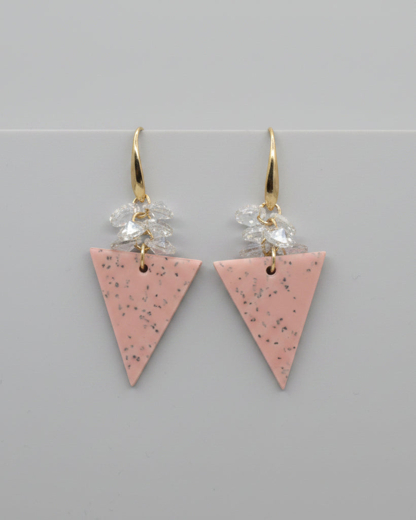 Pink Triangle Earring