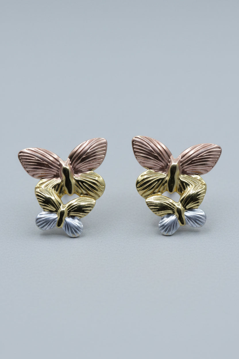 Tri-Color Butterfly Earring