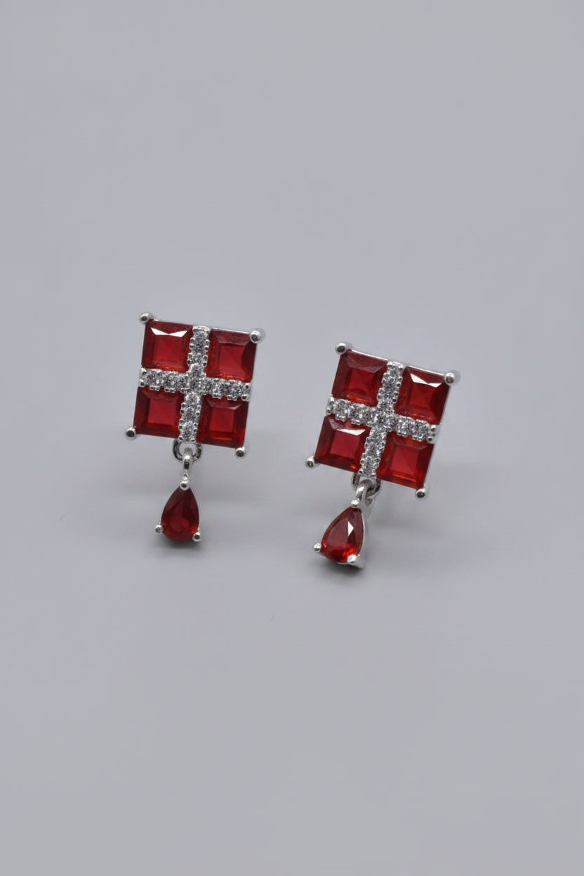 Zircon Maroon Earring