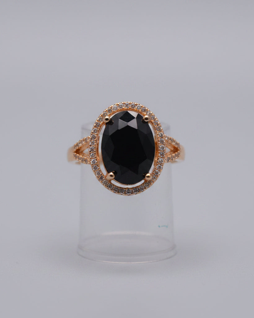 Zircon Ring Black Stone
