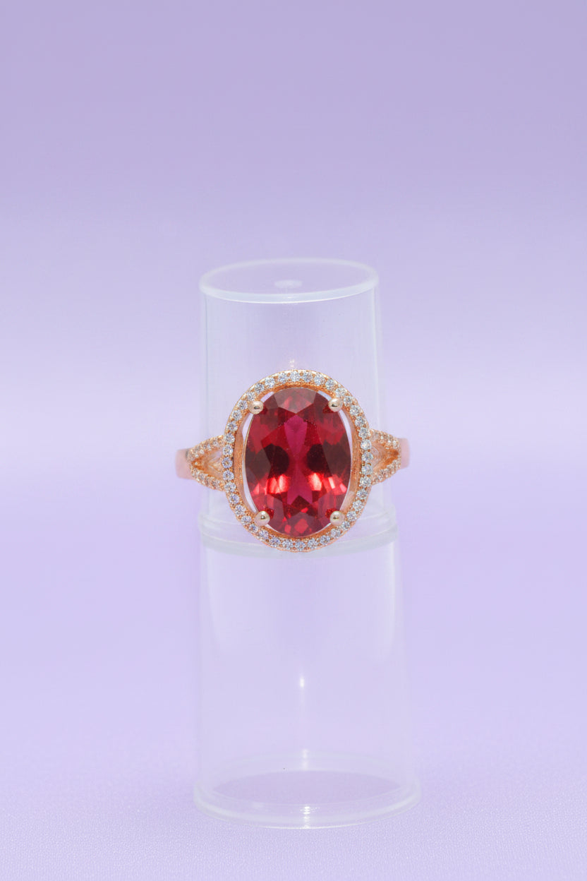 Zircon Ring Maroon Stone
