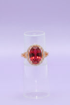 Zircon Ring Maroon Stone
