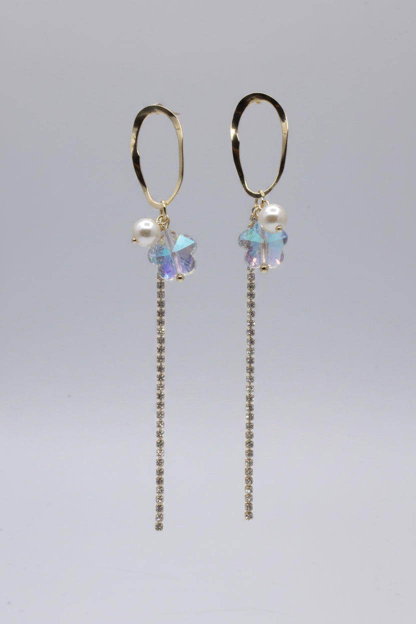 Fancy Earring with Zircon Chain