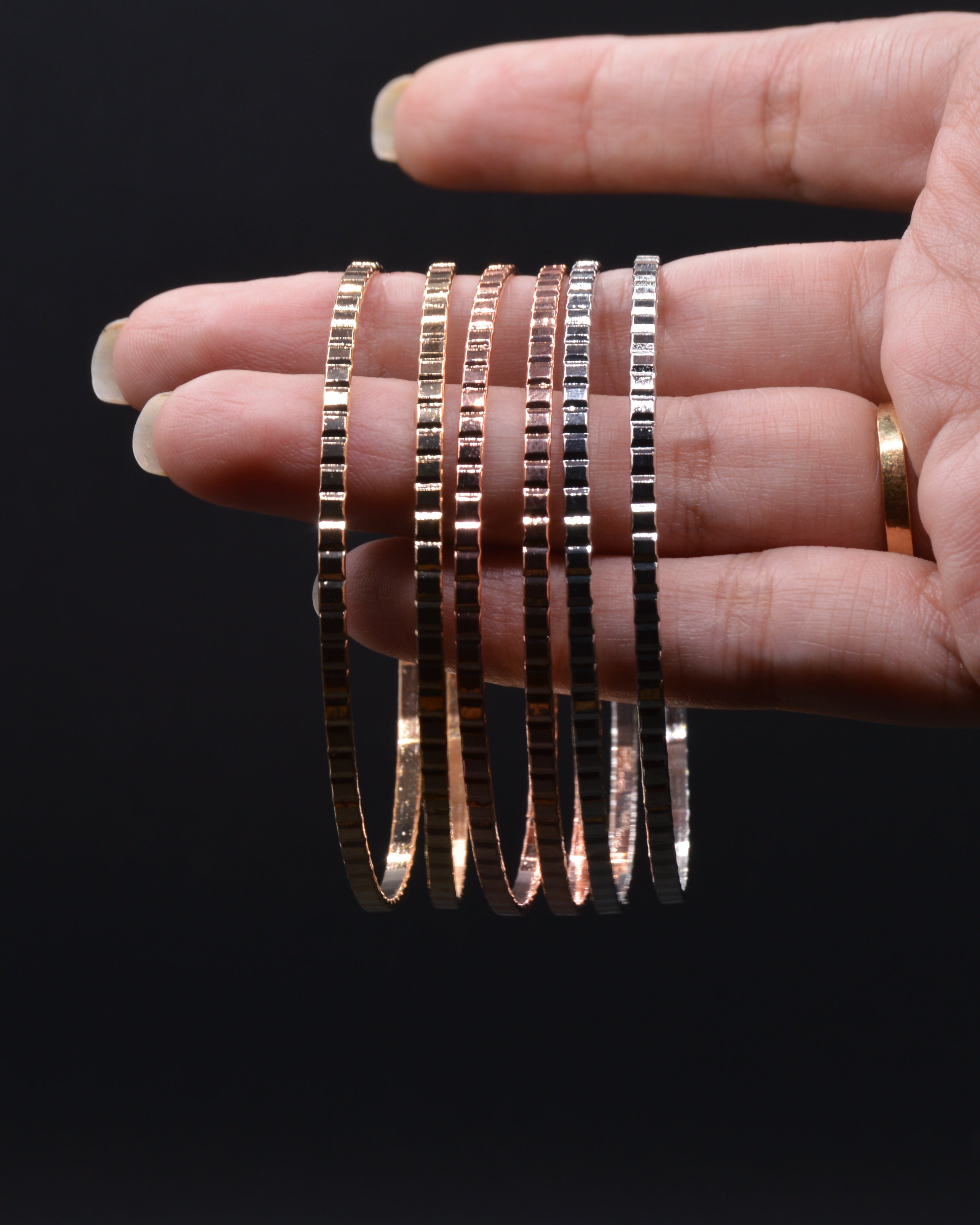 Tri-Color Oxidized Bangles