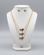 Three Layer Heartbeat Pendant Set