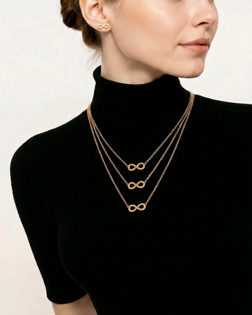 Three Layer Infinity Pendant set